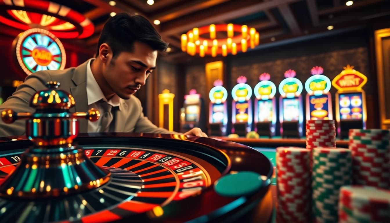 Découvrez l'excitation d'un casino fiable en ligne avec des machines à sous dynamiques et des jetons de poker vibrants.