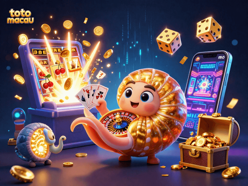 Experience the thrill of toto macau in a vibrant 3D scene featuring ancient nautilus and jackpot elements.