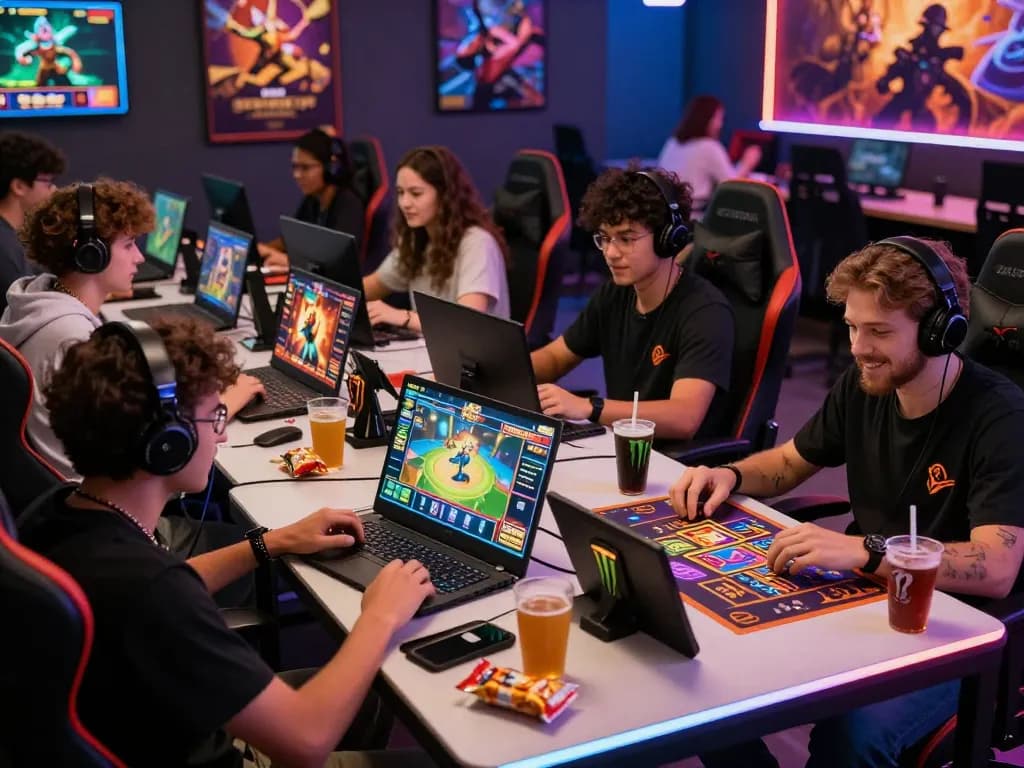 Exciting online gaming scene with players enjoying go88 games and connecting on various devices.