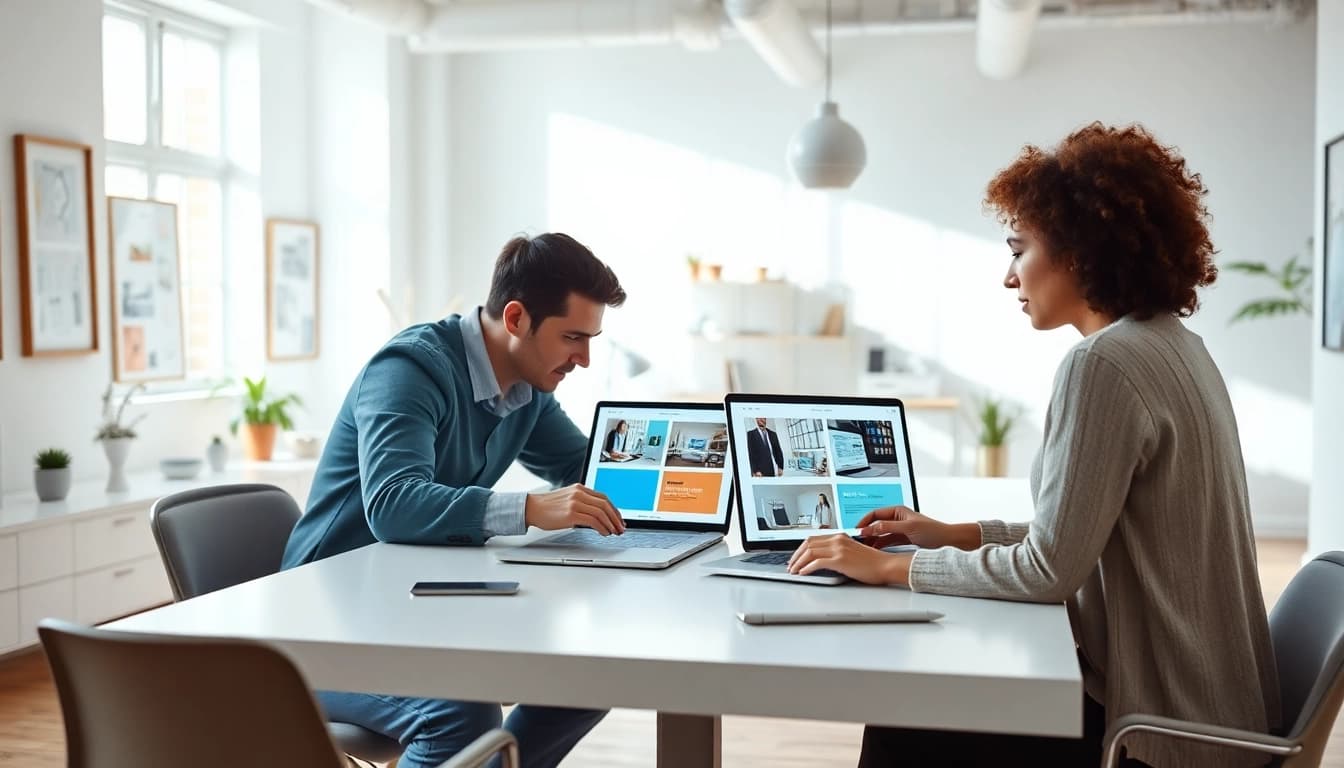 Gestalten Sie kreative Lösungen bei Hüsig Webdesign Marketing in einem modernen Büro.