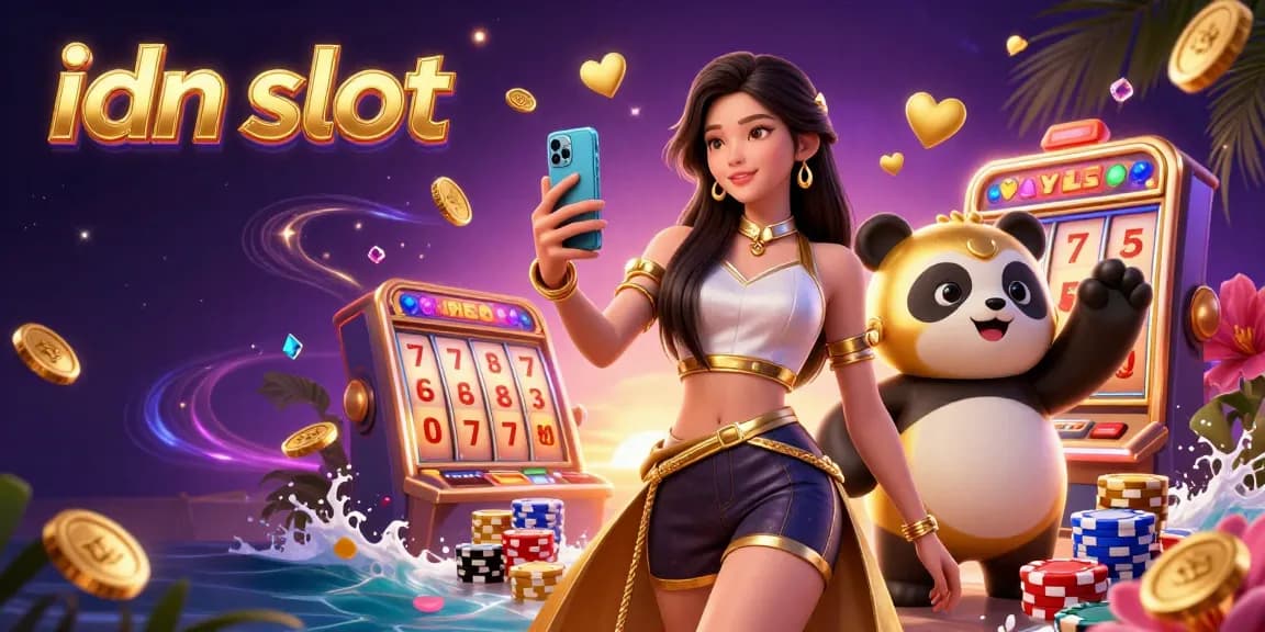 Experience the thrilling action of idn slot with vivid characters and dynamic game elements in this 3D illustration.