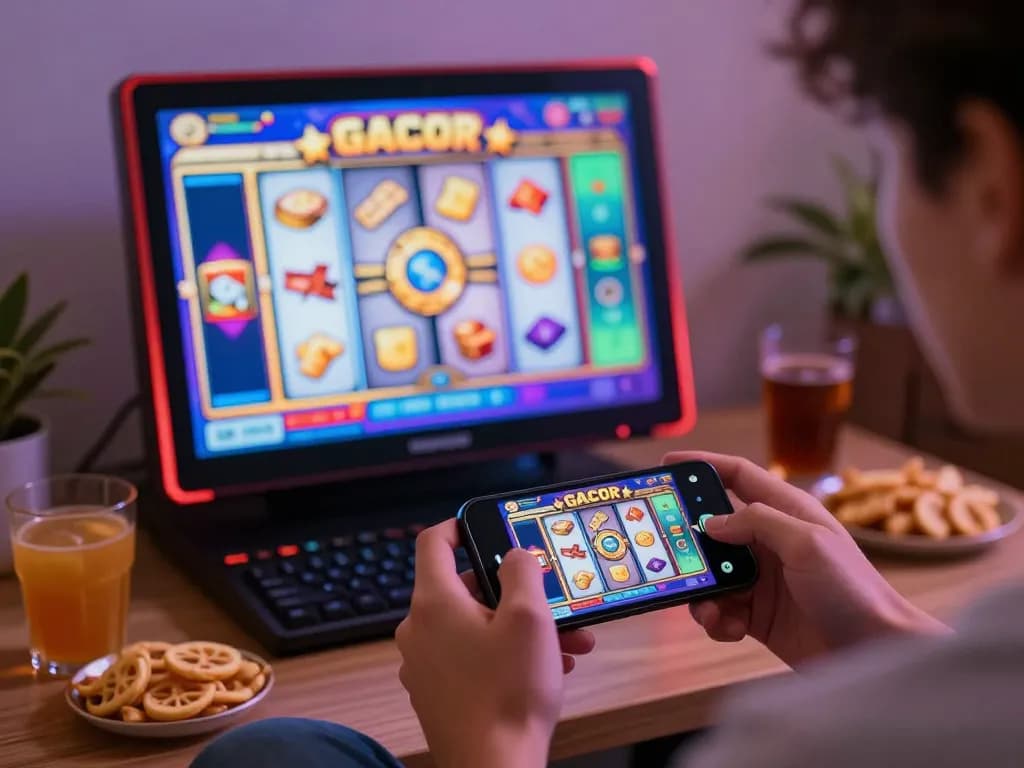 Engage with slot gacor saat ini on your smartphone, experiencing thrilling spins and wins.