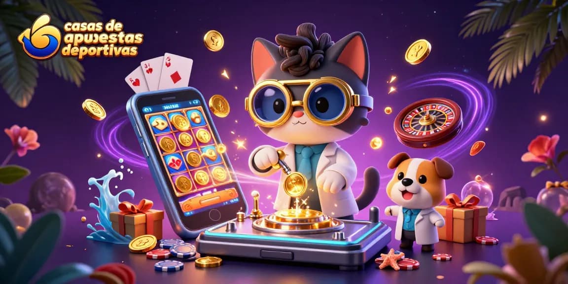 Disfruta de la emoción en casas de apuestas deportivas con monedas doradas y juegos en pantalla.