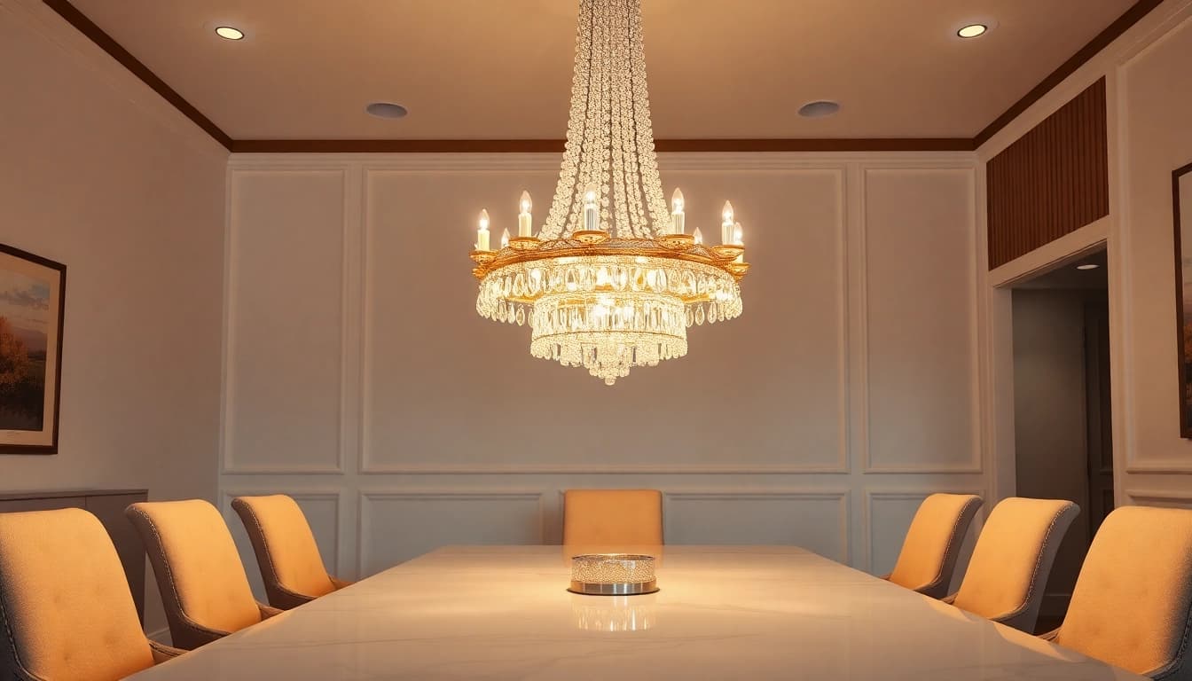 Illuminate your space with an elegant island chandelier featuring intricate details.