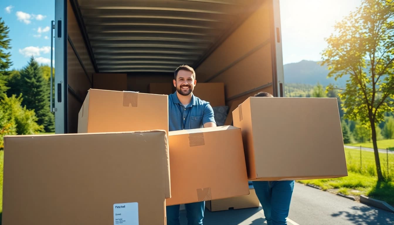 Efficient province to province movers expertly load a truck, showcasing teamwork and professionalism.