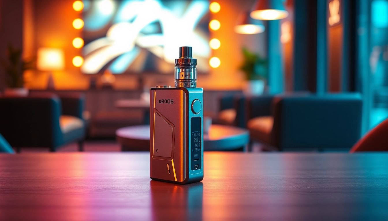 XROS 4 Mini vaporizer on a stylish wooden table exuding elegance and modern design.