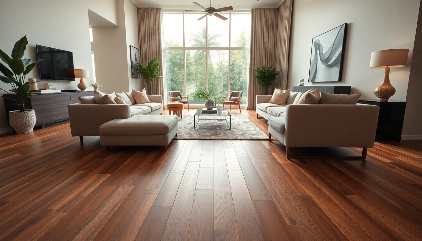 Transform your space with the best lvp flooring, showcasing a stylish living room with walnut finishes.