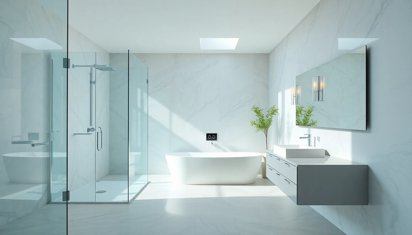 Präsentation von Produkten der sonni sanitär GmbH in modernem Badezimmer-Design.