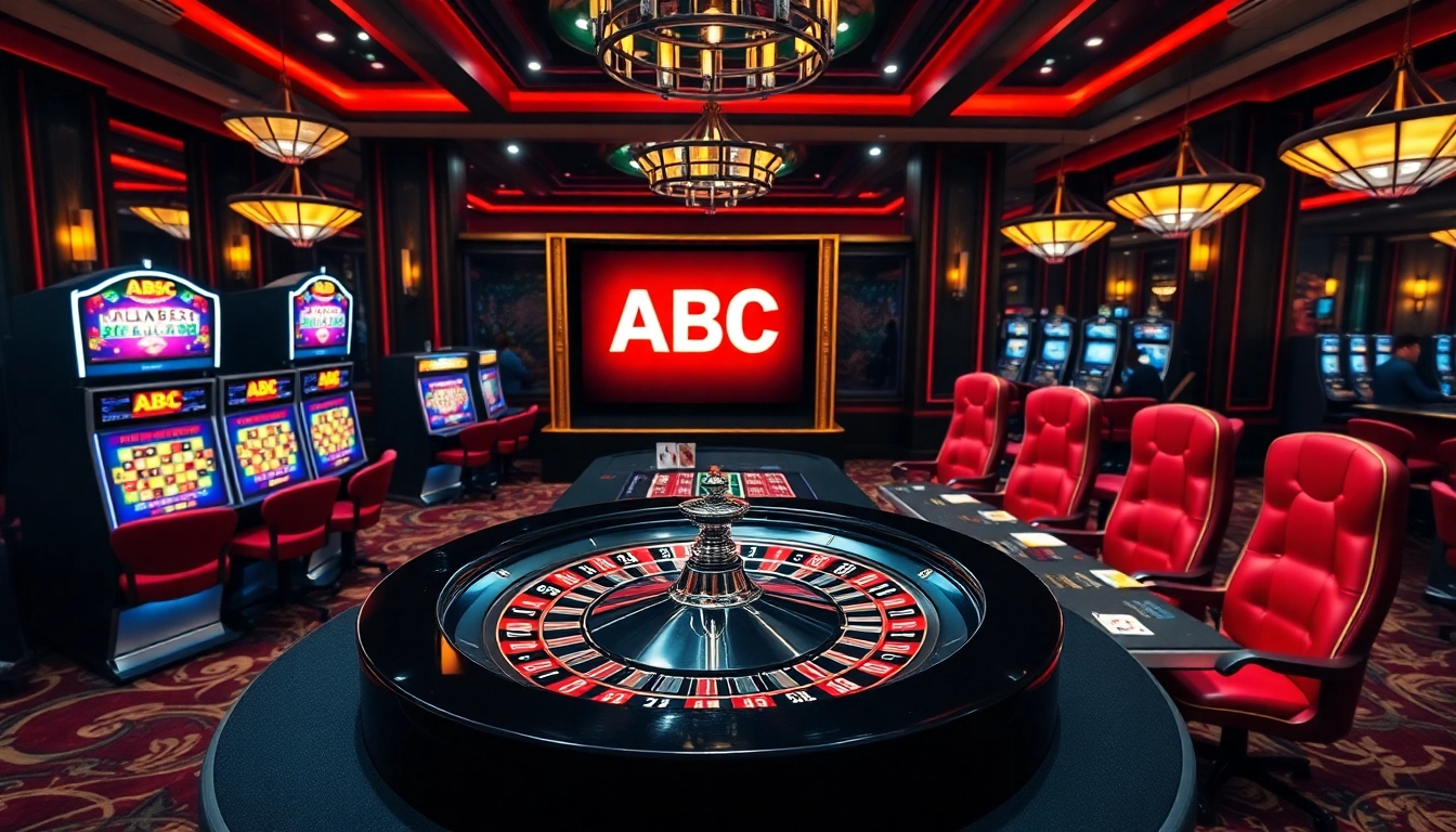 Experience the vibrant casino atmosphere at ABC8 with thrilling roulette and slot machines.