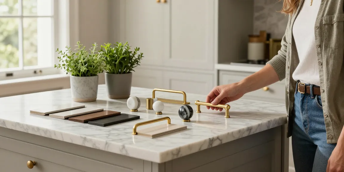 Luxurious handles showcased in a modern kitchen, highlighting quality and design.