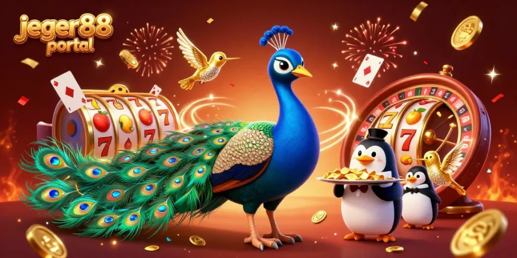 Menikmati keseruan bermain di jeger88 portal dengan ikan slot menggoda dan karakter ceria.