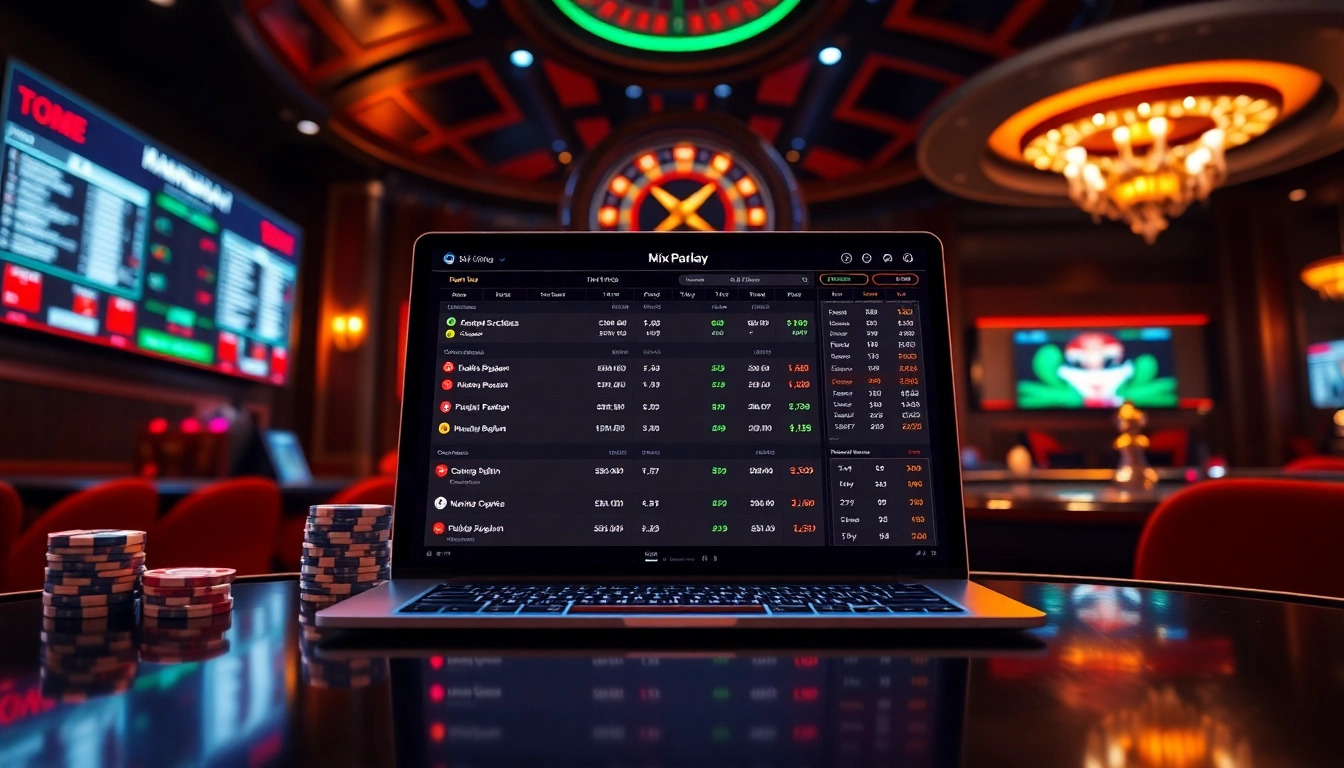 Experience the excitement of Mix Parlay betting in a thrilling casino scene.