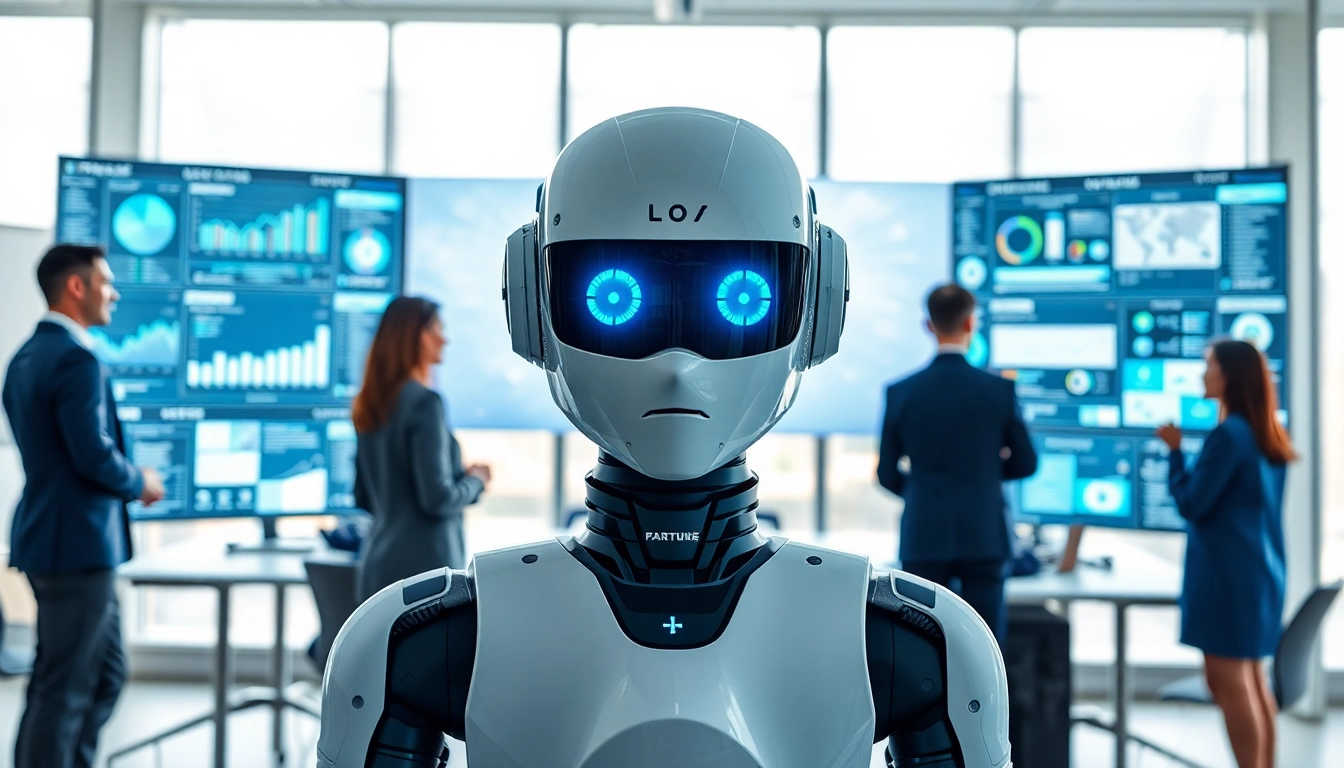 Engage with an ai assistant for enterprise teams in a modern office, facilitating collaboration and productivity.