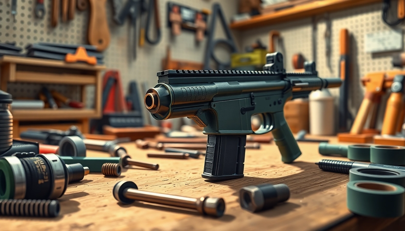 Enhance your AR-15 performance with the WOT trigger for AR15 showcased in a workshop setting.