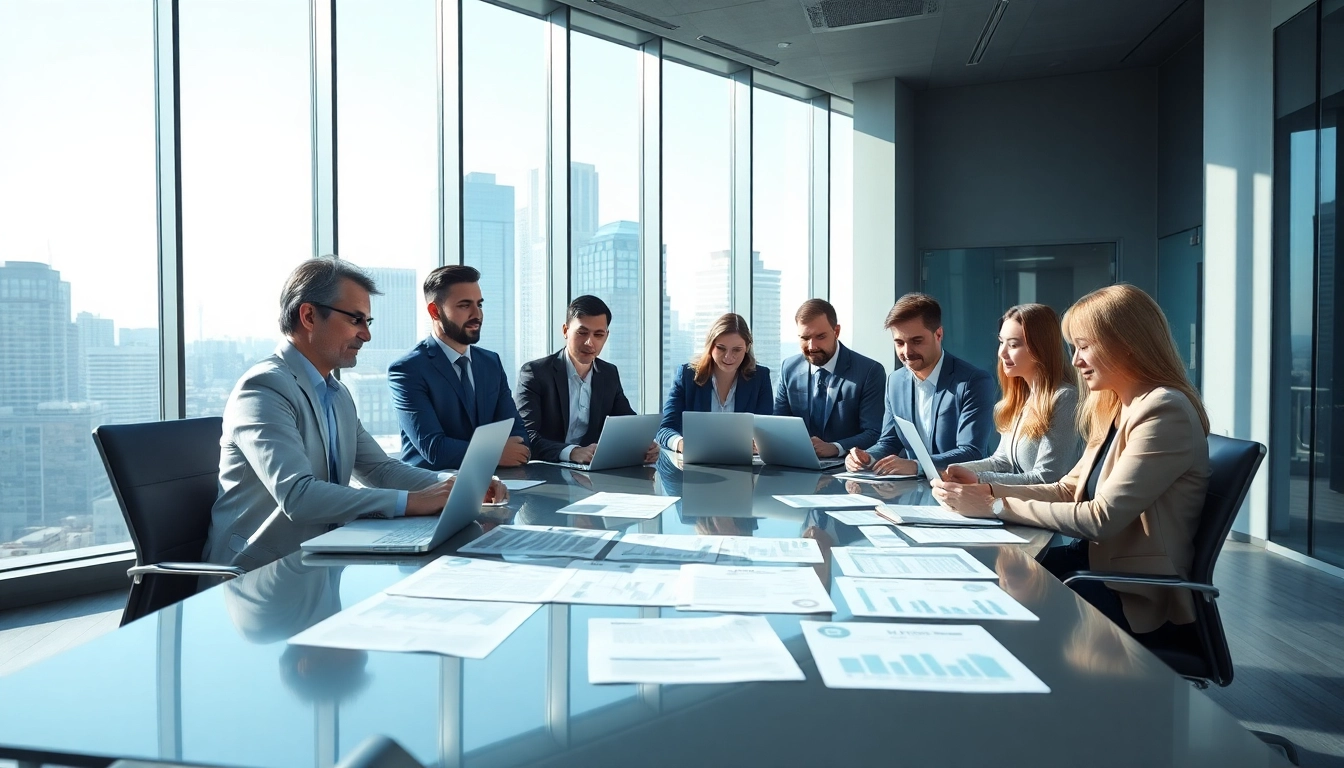 Discussing Real Estate Finance strategies in a modern office setting with diverse professionals.