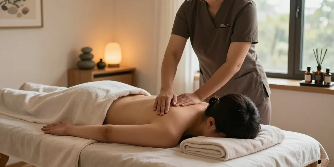 Massage therapy session showcasing 스웨디시 마사지 for relaxation and wellness in a tranquil setting.
