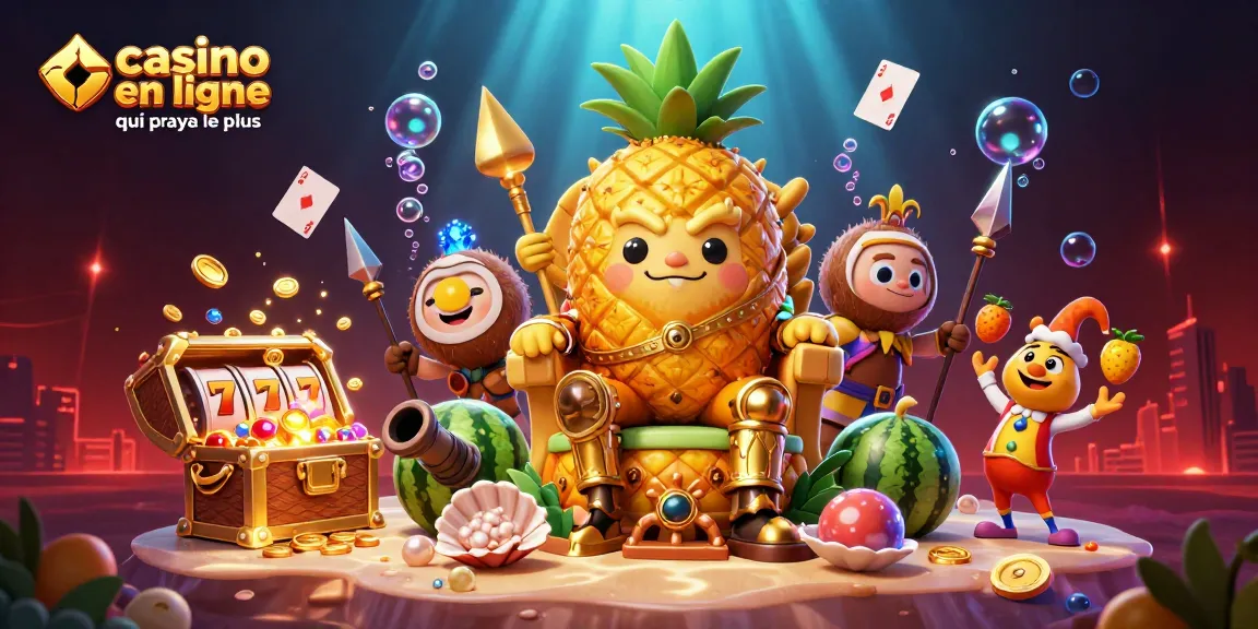 Profitez des gains avec le casino en ligne qui paye le plus, décoré de magnifiques éléments de jeu et un roi ananas.