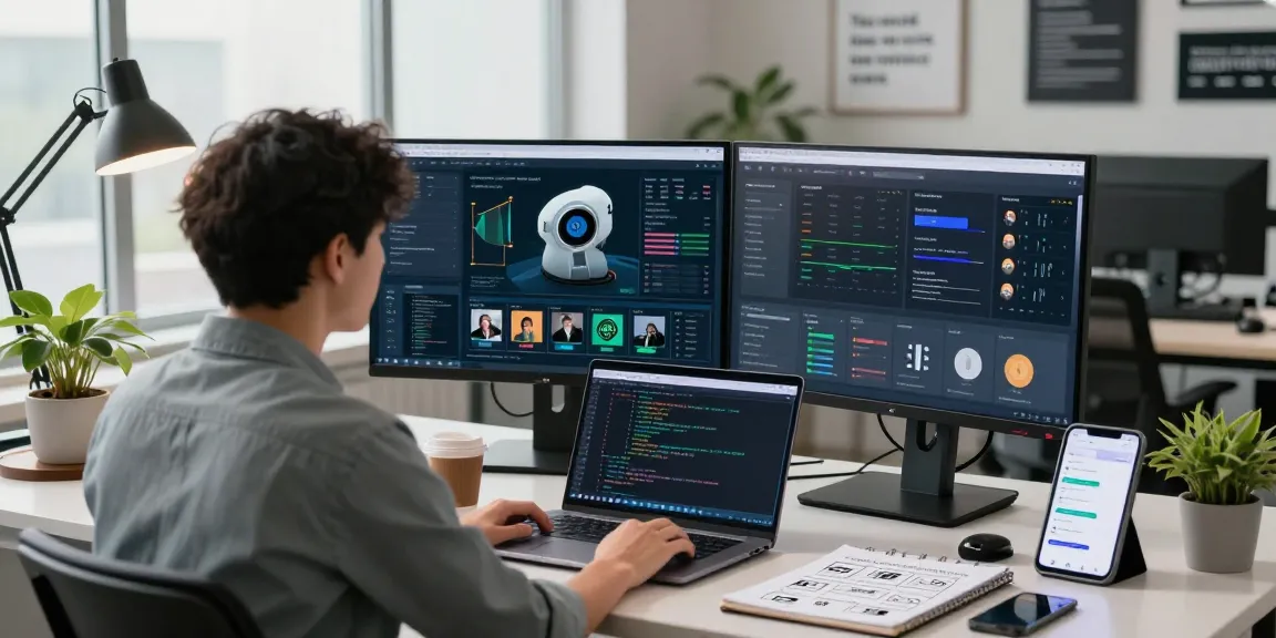 Expert using ai image detector in modern office analyzing content moderation metrics