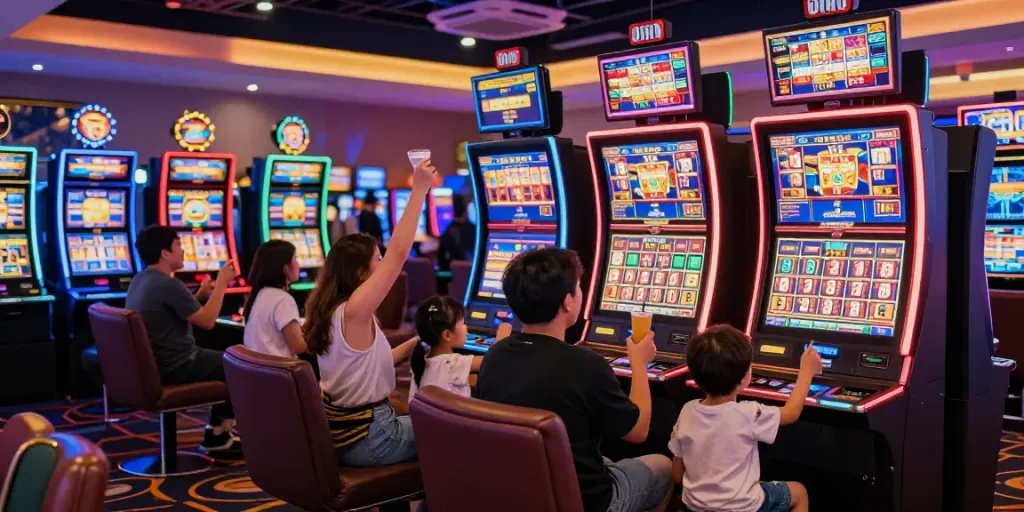 Slot gacor 777 di https://farming.goldsilvercoindealernewyorkcity.com/ dengan pengunjung merayakan jackpot di kasino.