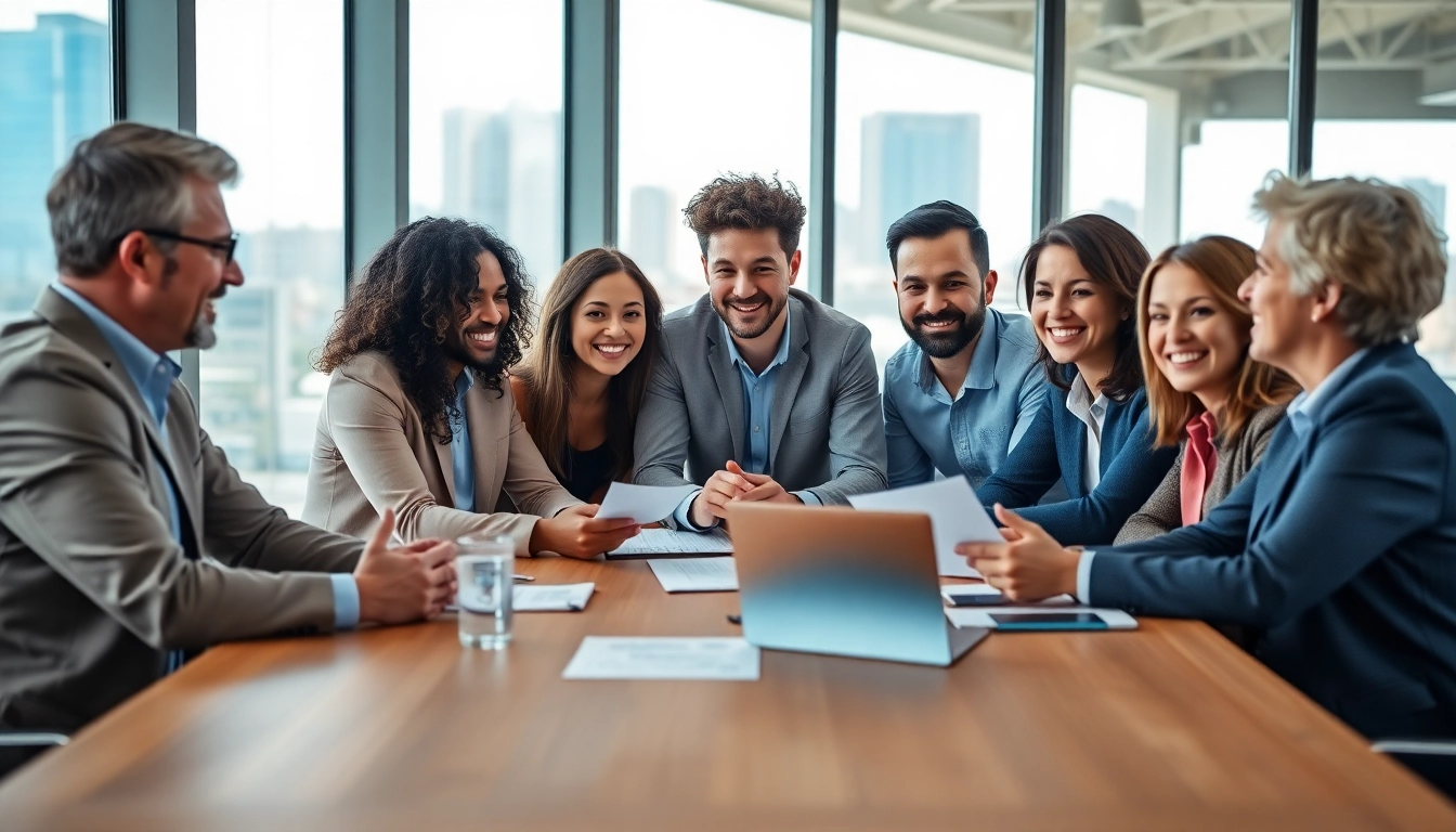 Engaging professionals discussing tax planning and wealth management strategies in a modern office.
