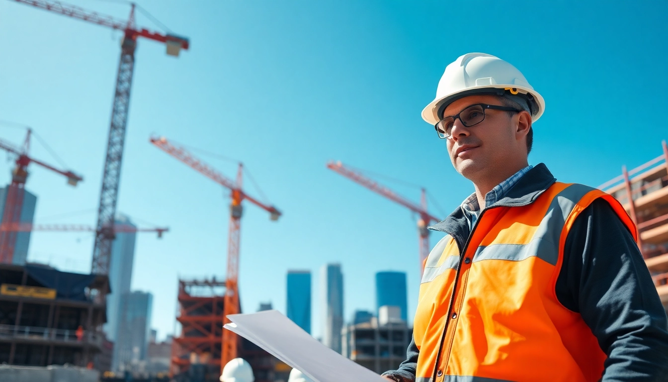 Manhattan Construction Manager collaborating on site plans amidst a dynamic construction environment.