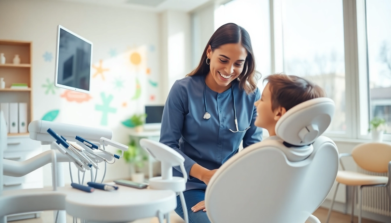 Edmonton orthodontist engaging with a patient in a welcoming clinic environment.