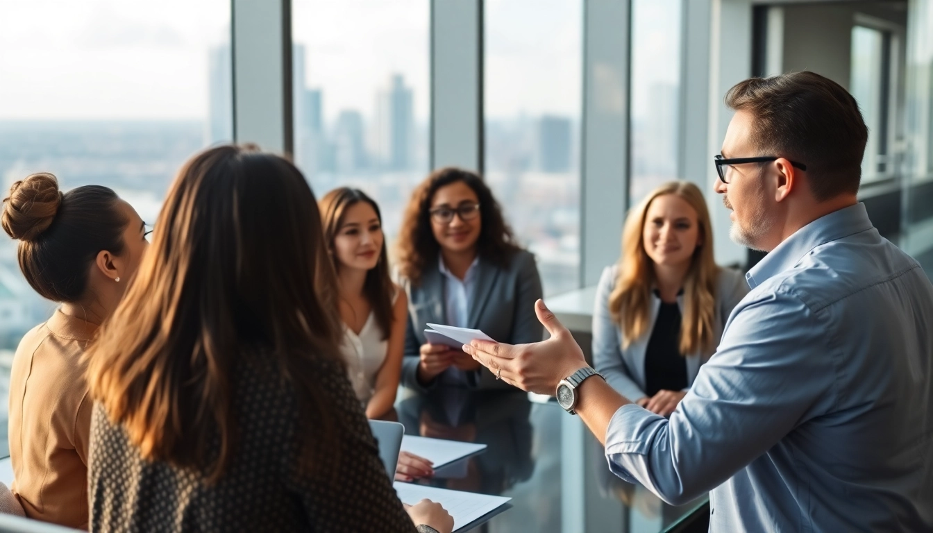 Showcasing founder leadership insights through a collaborative business meeting with diverse team members.