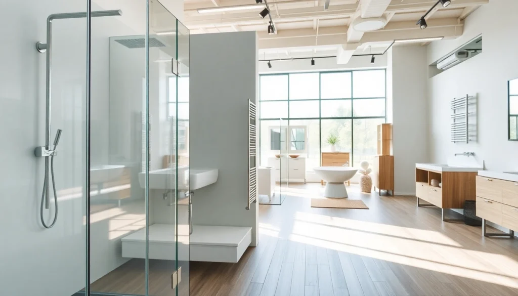 Sonni sanitär GmbH präsentiert moderne Badezimmerprodukte in einem stilvollen Showroom.