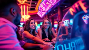 Descubra os melhores jogos de cassino enquanto jogadores se divertem em um cassino animado.