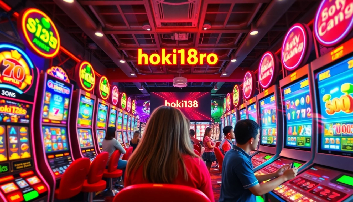 Exciting gaming scene on the hoki138 pro website showcasing vibrant slot games and jackpots.