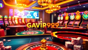 GAVIP999 offers an exciting online gambling experience with vibrant casino elements and luxurious visuals.