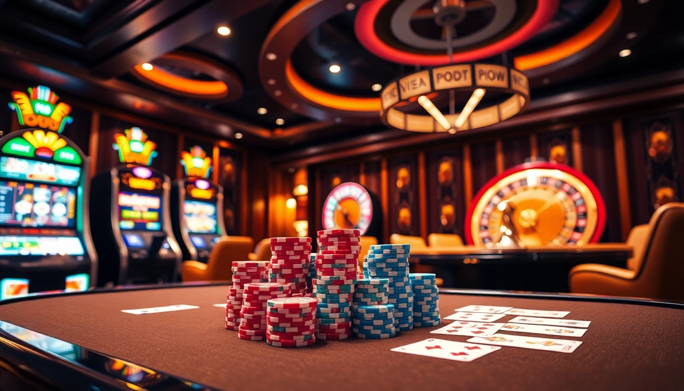 Experience luxury gambling at go8s.bio/ with vibrant poker chips and a spinning roulette wheel.