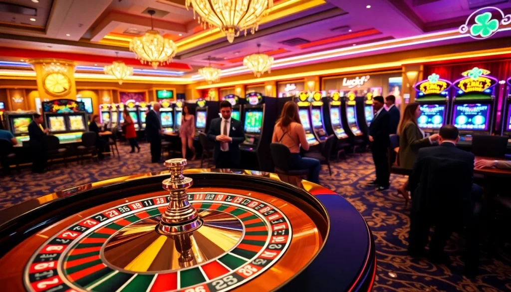 Players experience thrilling moments at Luckywin Casino's glamorous roulette table.