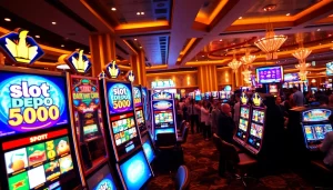 Menang besar dengan slot depo 1000 di mesin slot yang meriah dan ramai.