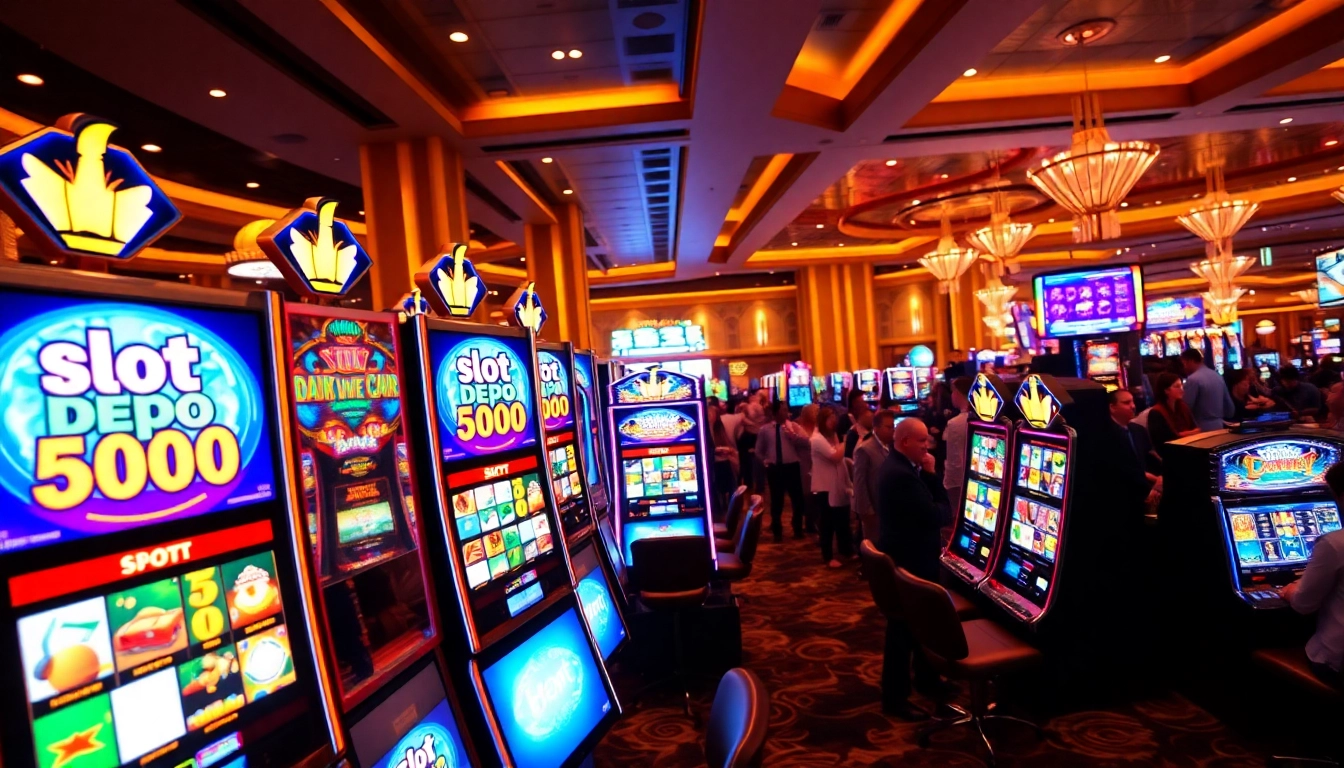 Menang besar dengan slot depo 1000 di mesin slot yang meriah dan ramai.