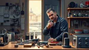 Wiesbaden Schlüsseldienst: Professioneller Schlüsseldienst öffnet eine Tür und zeigt zuverlässige Sicherheitsdienstleistungen.