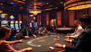 Engaging casino scene showing players enjoying poker while discussing anal fissure treatment options discreetly.