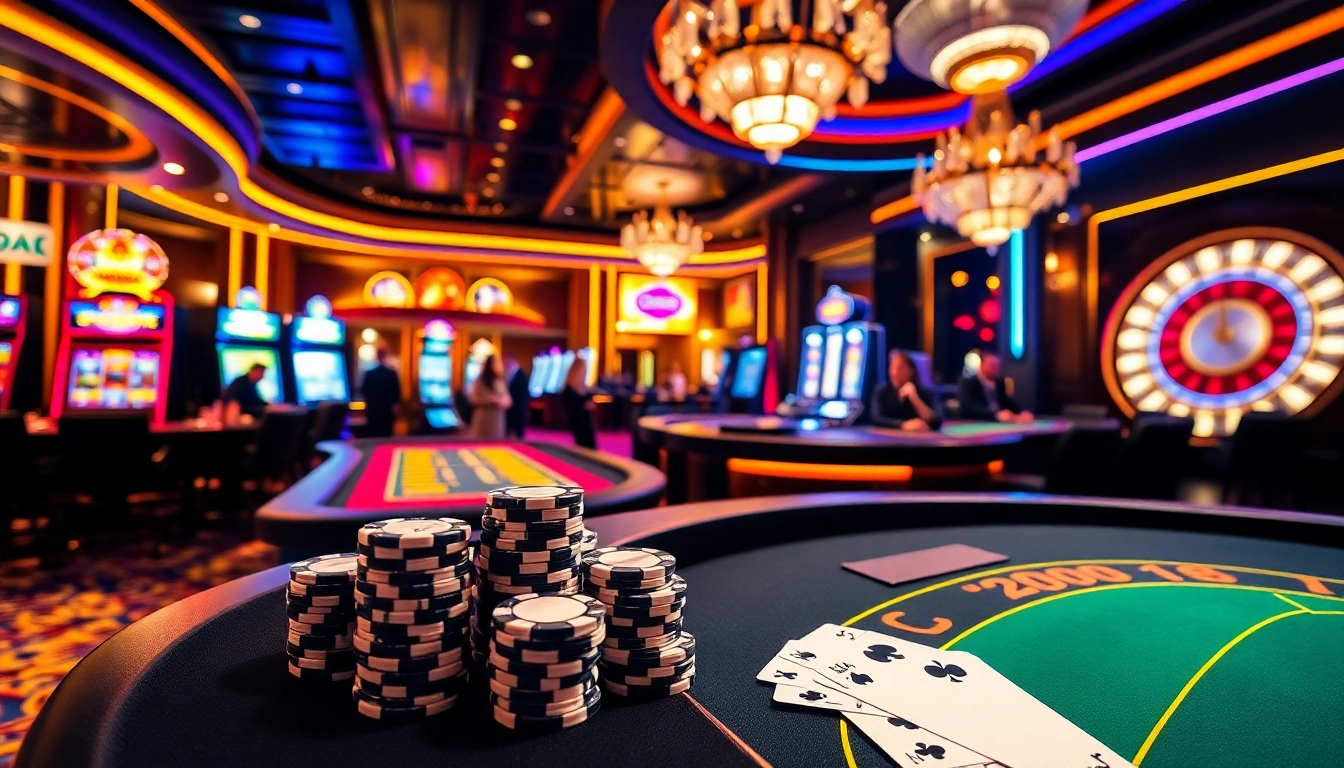 Exciting gameplay at UU88.com featuring poker chips and vibrant slot machines.