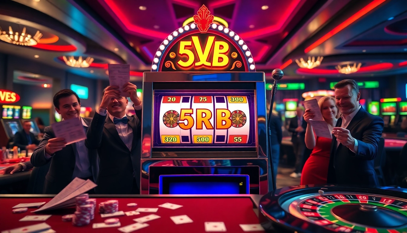 Rasakan sensasi Slot Depo 5rb di kasino yang seru dengan mesin slot yang berwarna-warni dan para pemain.