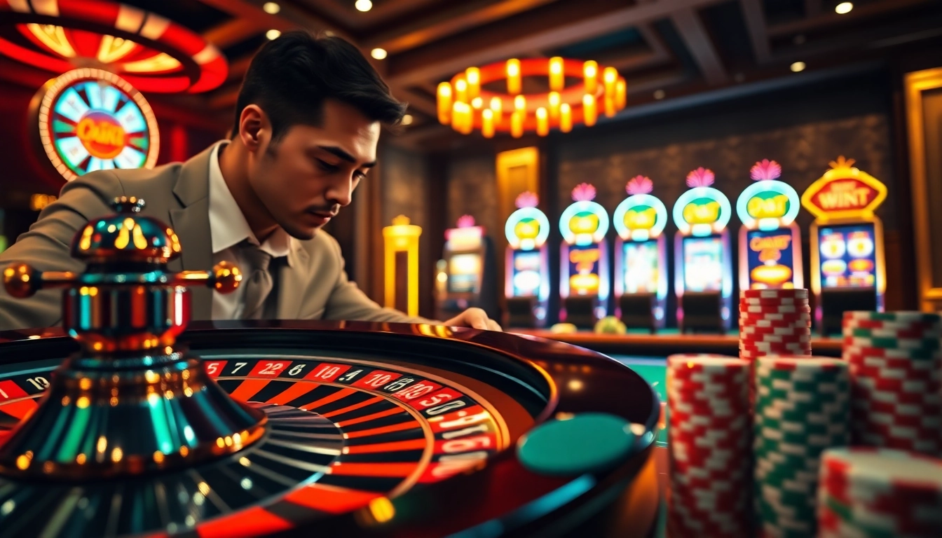 Découvrez l'excitation d'un casino fiable en ligne avec des machines à sous dynamiques et des jetons de poker vibrants.