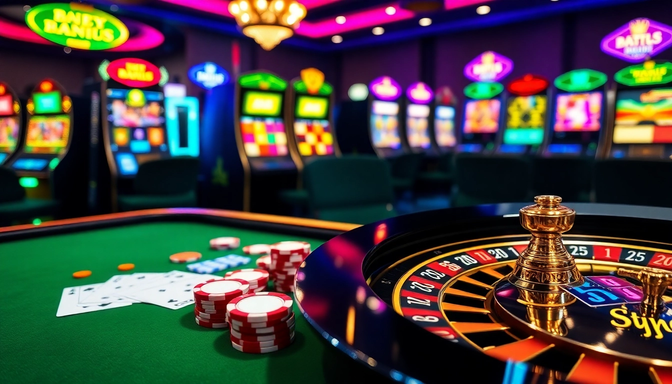 Capturer l'excitation du casino en ligne argent réel France avec des tables de jeu vibrantes et des machines à sous lumineuses.