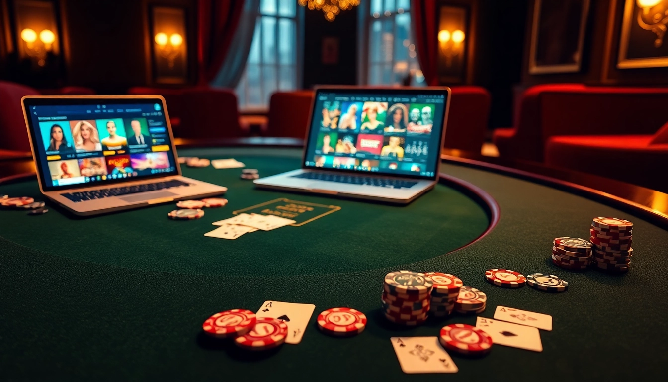 Vivez l'excitation du casino en ligne argent réel France avec une table de poker luxueuse et un gaming en ligne vibrant.