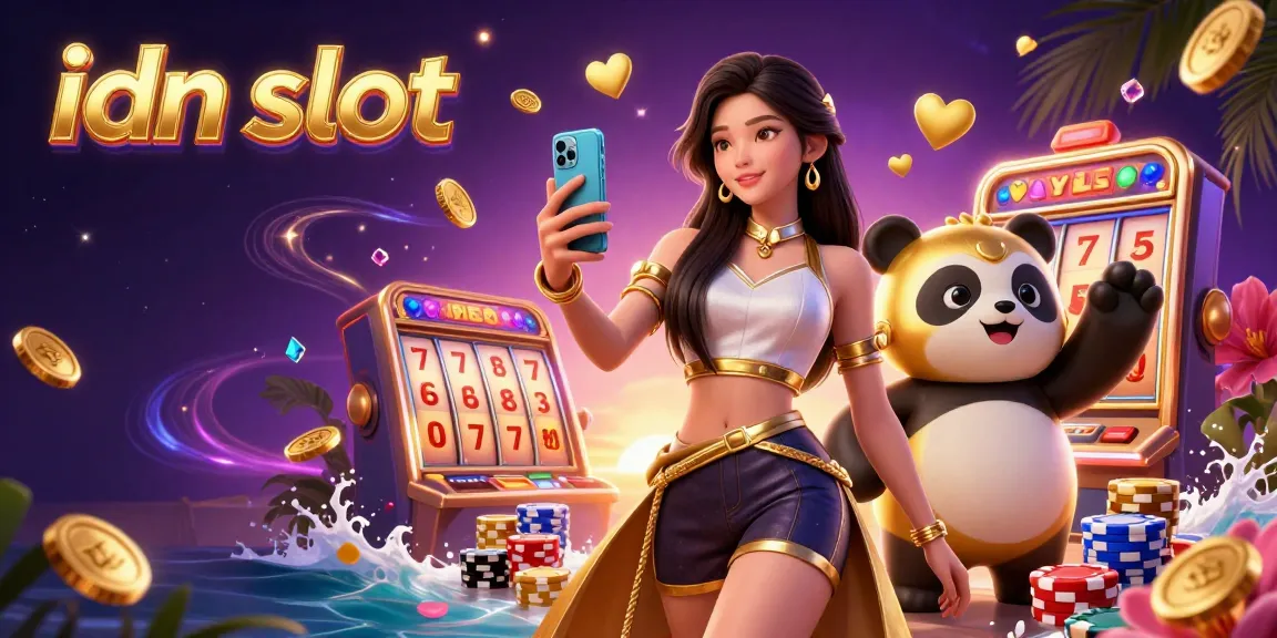 Experience the thrilling action of idn slot with vivid characters and dynamic game elements in this 3D illustration.