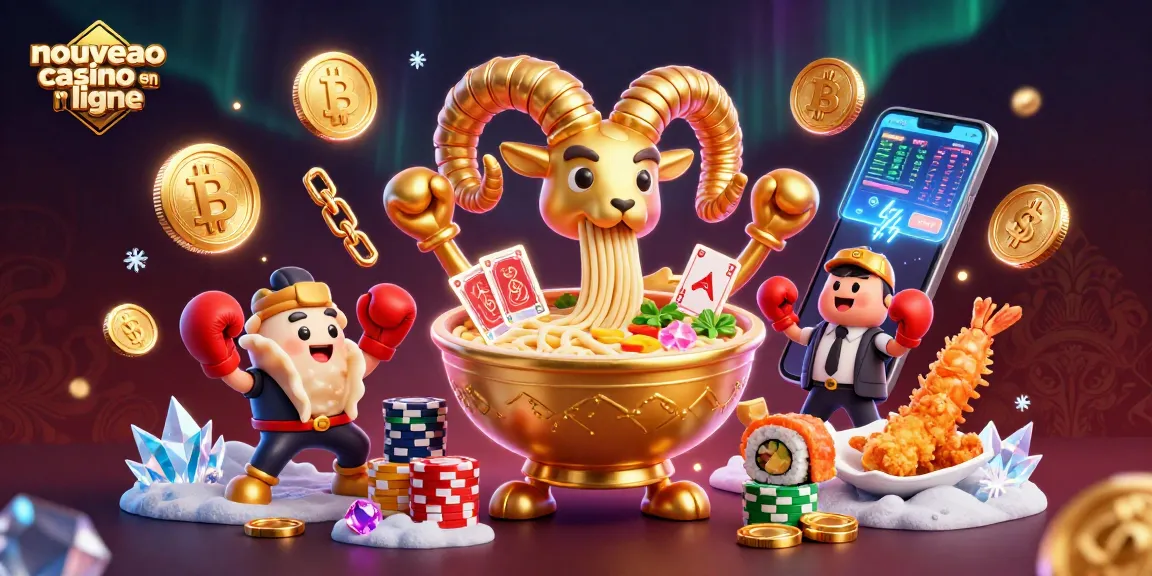 Découvrez les jeux du nouveau casino en ligne avec une illustration amusante et dynamique.