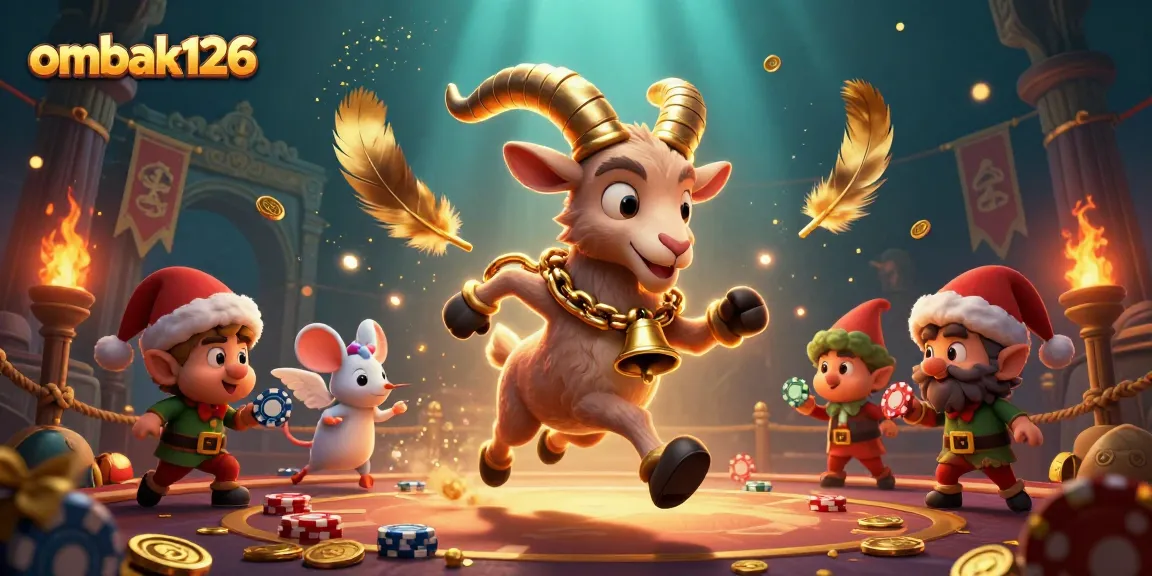 Ombak126 captures thrilling moments in a vibrant, dynamic casino scene filled with playful characters.