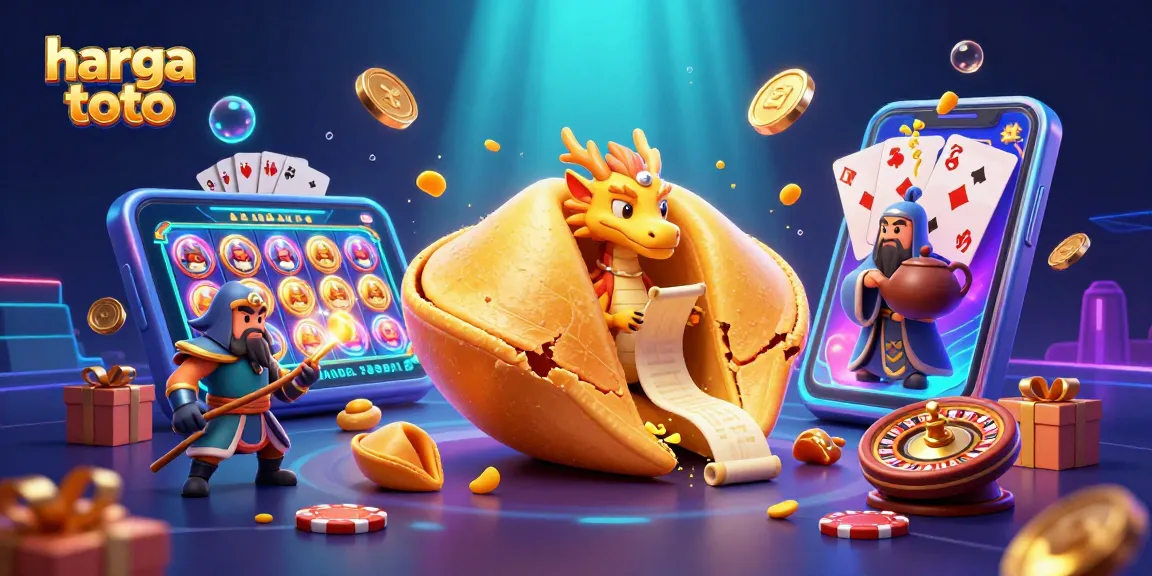 Experience excitement as harga toto players engage with a vibrant 3D casino scene featuring fortune cookie characters.