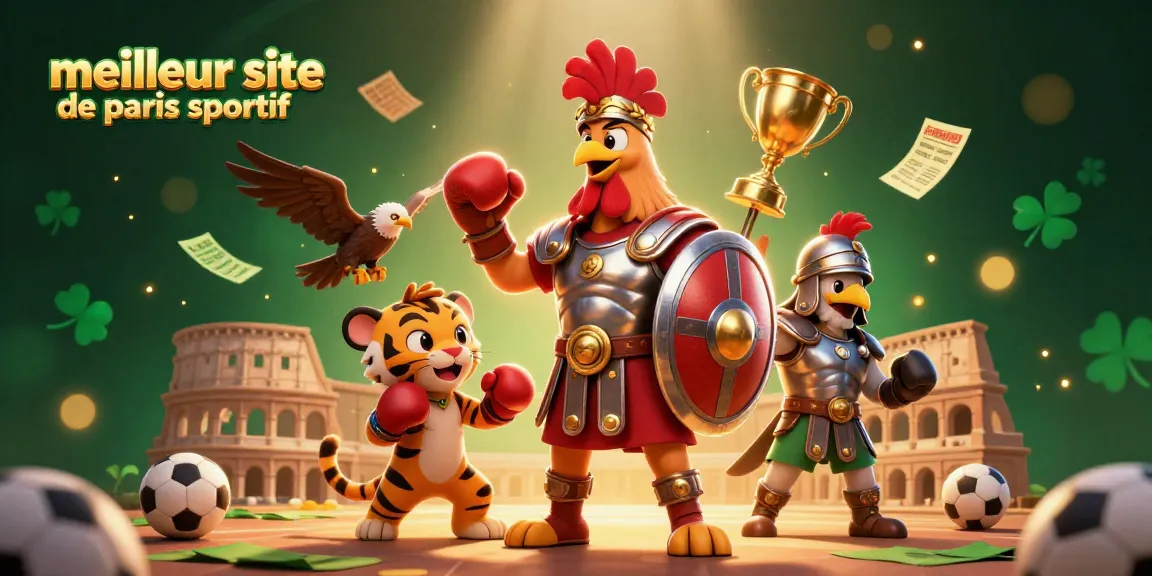 Visualisez le meilleur site de paris sportif avec un coq gladiateur et un tigre au combat.