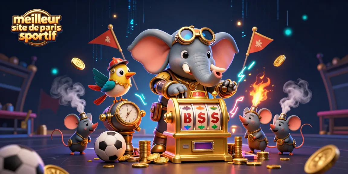 Pariez sur le meilleur site de paris sportif avec une machine à sous steampunk animée par un éléphant ingénieur.