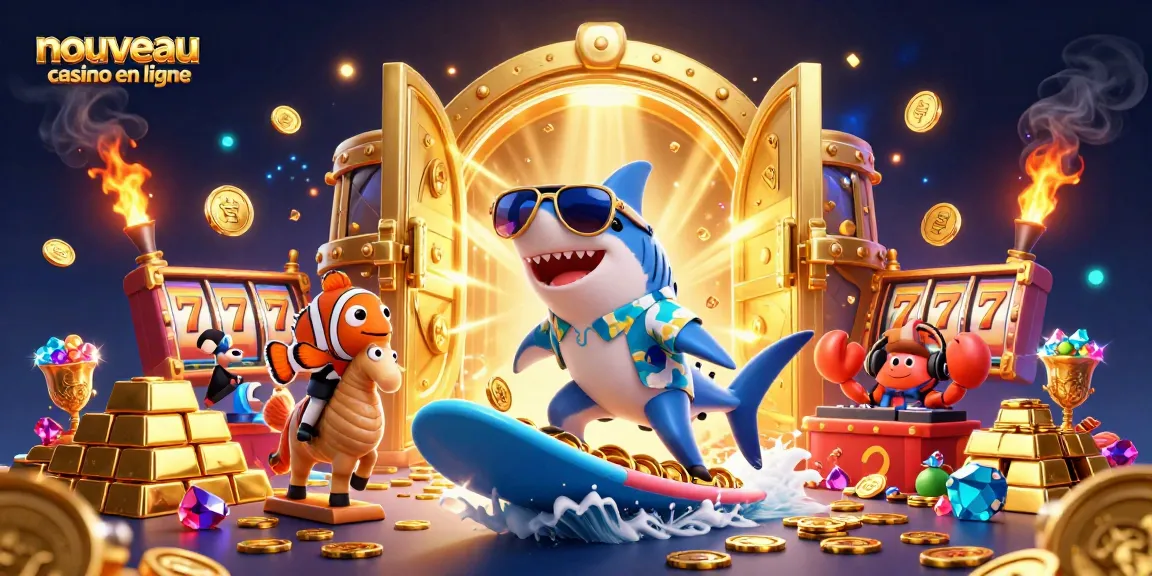 Image illustrant un nouveau casino en ligne avec un requin martien amusant et des éléments de jeu captivants.