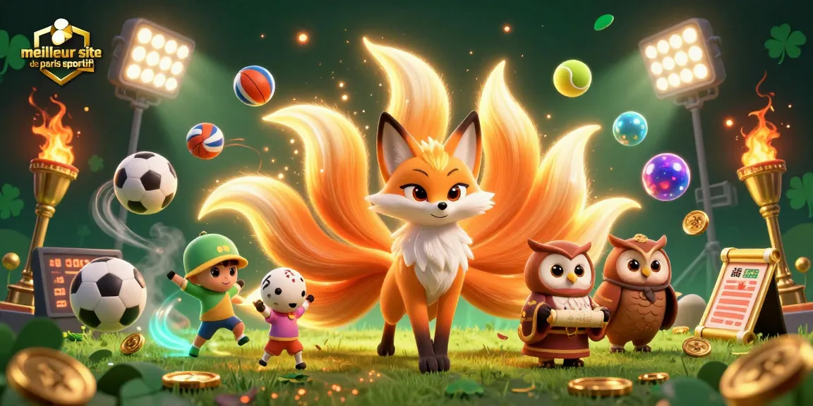 Pari sur le meilleur site de paris sportif avec des éléments interactifs de jeux, trophées et ballons.